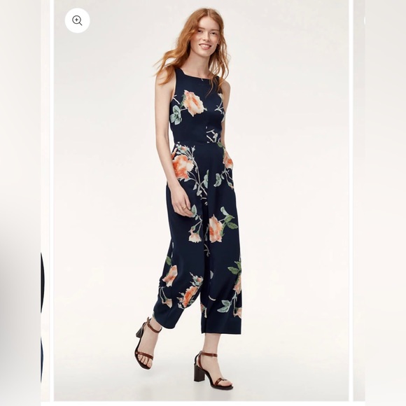 Aritzia Pants & Jumpsuits Aritzia Cream Floral Jumpsuit With Open